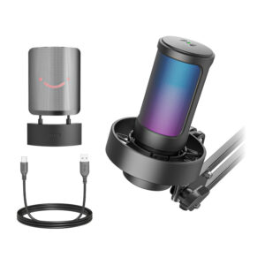 Fifine A8T kondensatorinis mikrofonas with handle juodos spalvos - Image 3