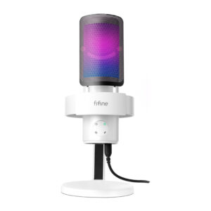 Fifine A9W studio mikrofonas with stand baltos spalvos - Image 3
