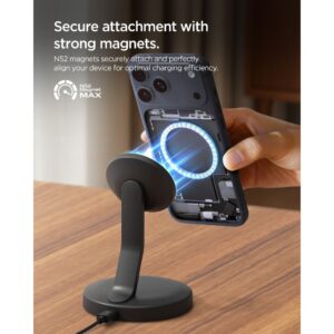 Spigen EF151MS ESSENTIAL MAGNETINIS MagSafe BELAIDIS ĮKROVIKLIS 15W juodos spalvos - Image 5