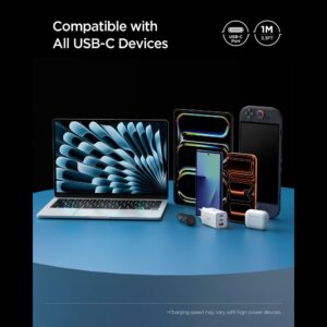 Spigen EB10010CCA ESSENTIAL TYPE-C KABELIS 100W 100CM juodos spalvos - Image 6