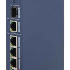Switch|DAHUA|Switch type Managed|Switch layer L2|Form factor Desktop|4xRJ-45 ports|RJ-45 Ports Type Fast Ethernet (10/100)|4xFast Ethernet (copper) ports quantity|1xGigabit Ethernet (copper) ports quantity|1xSFP module slots quantity|1xFiber uplink ports quantity|Power over Ethernet (PoE) Yes|4xPower over Ethernet (PoE) ports quantity|Total Power over Ethernet (PoE) budget 60 W|CHS4106-4ET-60
