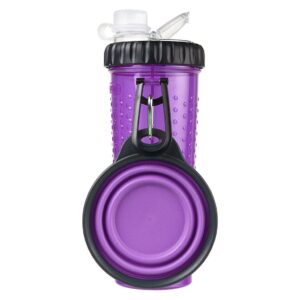 Kelioninis indas, maistui ir vandeniui su dubenėliu, 1 vnt.