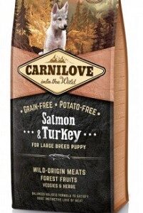 Carnilove SALMON & TURKEY puppy large breed sausas pašaras didelių veislių šunims iki 1 metų, 1.5 kg
