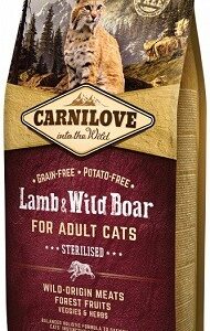 Carnilove Lamb & Wild Boar Adult Sterilised Cat sausas maistas sterilizuotoms katėms, 6 kg