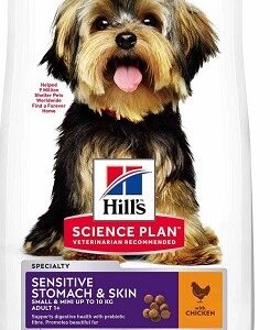 Hill's SP Adult 1-6 Small & Miniature Sensitive Stomach & Skin sausas pašaras šunims, 1.5 kg