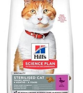 Hill's SP Sterilised Cat Adult Duck sausas maistas katėms, 10 kg