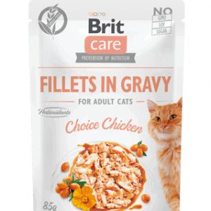 Brit Care Cat Fillets in Gravy Choice Chicken konservai katėms su vištiena, 85 g