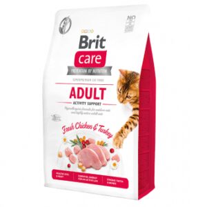 Brit Care Cat Adult Activity Support begrūdis sausas maistas aktyvioms katėms , 2 kg