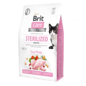 Brit Care Cat Sterilized Sensitive begrūdis sausas maistas sterilizuotoms jautrioms katėms , 2 kg