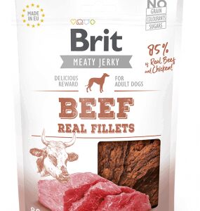 Brit Jerky Beef Real Fillets skanėstas šunims su jautiena, 80 g