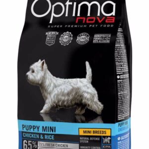 Optima Nova Dog Puppy Mini Chicken & Rice sausas pašaras šunims iki 1 metų, 2 kg
