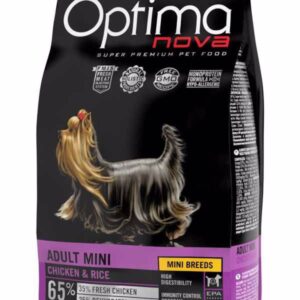 Optima Nova Dog Adult Mini Chicken & Rice sausas pašaras šunims, 2 kg