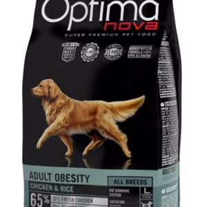 Optima Nova Dog Obesity Chicken & Rice dietinis pašaras šunims, 2 kg