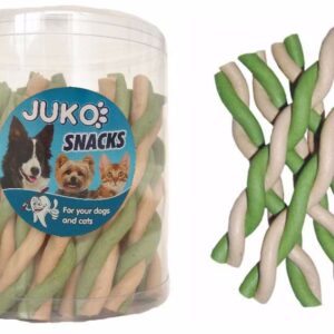 Jerky stick twisted vanilė & mėtinė JUKO Užkandžiai (50 vnt.), 1 vnt.