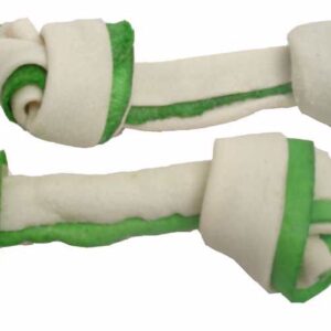 Mazgas iš buivolo odos dviejų spalvų JUKO Užkandžiai 11 cm (20 vnt), 1 vnt.