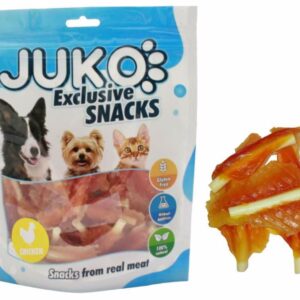 JUKO skanėstas vištienos mėsa su minkštu kalcio kauliuku 250 g, 1 vnt.