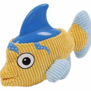 Žaislas šunims - pliušinė žuvis su guma 27x21cm, 1 vnt.