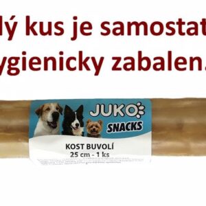 Skanėstas šunims JUKO Snacks kaulas iš buivolo odos, 25 cm, 10 vnt.