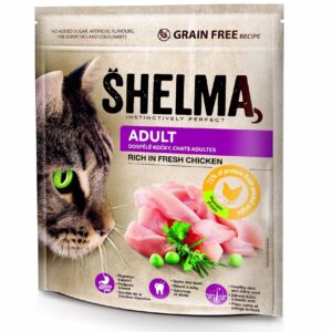 SHELMA katė suaugusiųjų šviežia mėsa vištiena GF 750 g, 1 vnt.