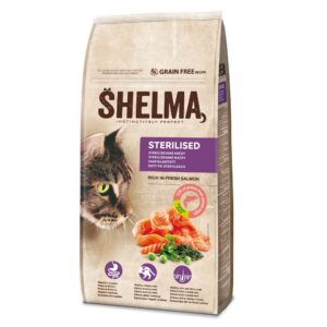 SHELMA cat Sterilizuota Lašiša GF 8 kg, 1 vnt.