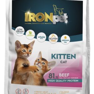 Sausas kačių maistas IRONpet Cat Kitten Beef su jautiena, 12 kg, 1 vnt.