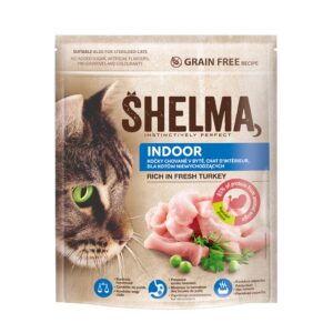 SHELMA cat Indoor Šviežia mėsa Kalakutiena GF 750 g, 1 vnt.