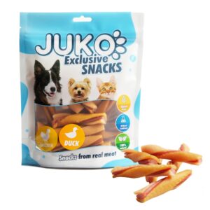 JUKO skanėstas šunims Chicken, Duck & Pumpkin Tricolor Twist su vištiena, antiena ir moliūgais, 250 g, 1 vnt.