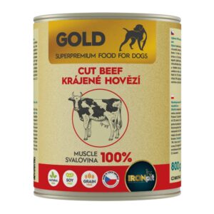 IRONpet dog Gold Beef 100% jautienos raumenų konservai 800 g, 800 g