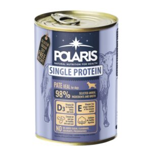 Šunų konservai Polaris Single Protein Paté su veršiena, 400 g, 6 vnt.