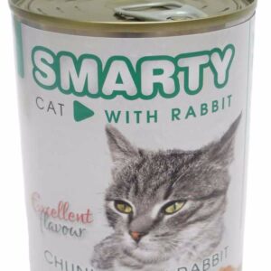 SMARTY Cat Triušis gabaliukai konservas 410 g, 1 vnt.
