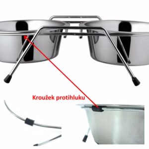 Dvigubas dubuo iš nerūdijančio plieno su stovas 2 x 1,5 l, 1 vnt.