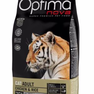 OPTIMAnova Cat Adult Chicken & Rice vieno baltymo maistas suagusioms katėms su vieštien ir ryžiais, 2 kg, 1 vnt.