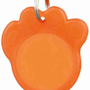 pakabukas, atspind. šviesą, 3.5 cm, oranžinis fosforescuojantis su adreso lauku, 1 vnt.