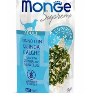 Monge SUPREME - Cat Wet Pouches Tuna with quinoa and seaweeds - Adult 80g, 1 vnt.
