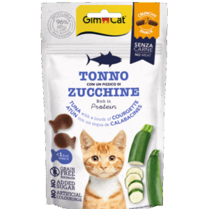 Gimcat Crunchy Snacks Tuna &amp; Courgette traškūs skanėstai tunas/cukinija 50g, 1 vnt.