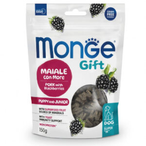 Monge GIFT Dog Super "M" Puppy & Junior Kiauliena/gervuogės 150 g, 1 vnt.