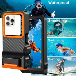 Tech-Protect IPX8 Pro Universal Diving waterproof case juodos spalvos/oranžinės spalvos - Image 5