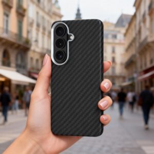 Tech-Protect ION Carbon MagSafe Samsung Galaxy S26 juodos spalvos/sidabro spalvos - Image 6