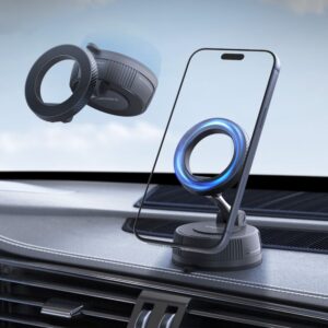 Spigen MFT36 VacuumLock Magnetic MagSafe Dashboard car mount juodos spalvos - Image 6
