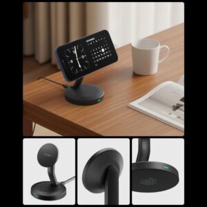 Spigen EF151MS ESSENTIAL MAGNETINIS MagSafe BELAIDIS ĮKROVIKLIS 15W juodos spalvos - Image 7