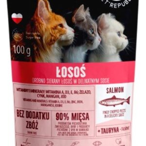 PET REPUBLIC Adult Lašiša smulkiai supjaustyta - drėgno kačių ėdalo- 100 g