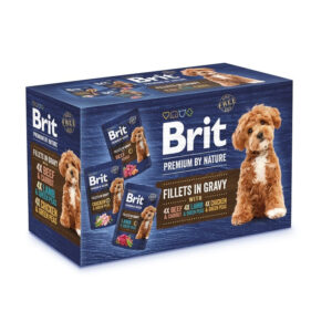 BRIT Premium by Nature Dog Fillets in Gravy Multipack 12x85g šlapias maistas padaže suaugusiems šunims