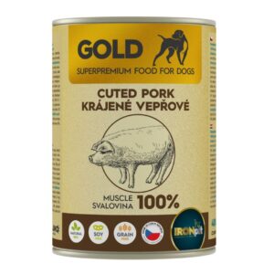 IRONpet Gold Dog Pork cut muscle kiaulienos raumens konservai šunims, 800 g