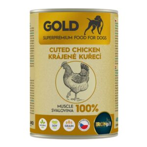 IRONpet Gold Dog Chicken cut muscle vištienos raumens konservai šunims, 800 g - Image 1