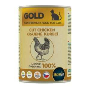 IRONpet Gold Cat Chicken 100 %  vištienos raumens konservai katėms, 400 g