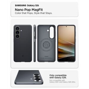 Spigen Nano POP Mag MagSafe dėklas Samsung Galaxy S26 Black sesame - Image 8
