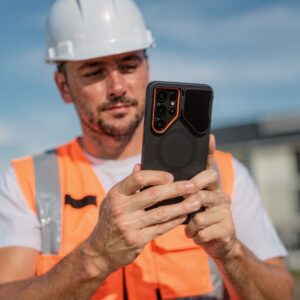 Tech-Protect Kevlar Aura MagSafe Samsung Galaxy S26 Ultra juodos spalvos/oranžinės spalvos - Image 8