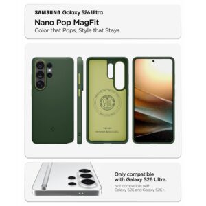 Spigen Nano POP MAG MagSafe dėklas Samsung Galaxy S26 Ultra Avo Green - Image 8