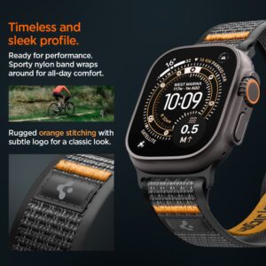 Spigen ATHLEX AIR 2 APPLE WATCH 8 / 9 / 10 / 11 / SE / ULTRA (44 / 45 / 46 / 49 MM) AKTYVI JUODA / ORANŽINĖ - Image 8