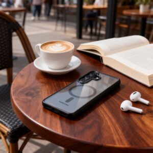 Tech-Protect MagMat MagSafe Samsung Galaxy S26+ Plus juodos spalvos/skaidrus - Image 8